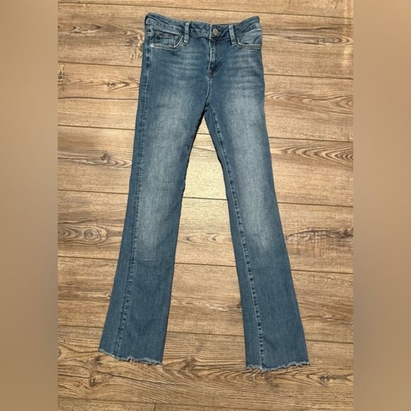 Free people flare hippie jeans fringe grunge preppy size 25 - Picture 1 of 2